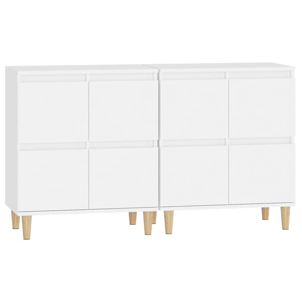 vidaXL Skjenker 2 stk hvit 60x35x70 cm konstruert tre