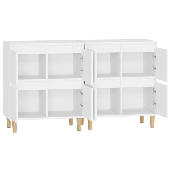 vidaXL Skjenker 2 stk hvit 60x35x70 cm konstruert tre