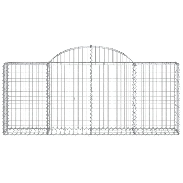 vidaXL Gabionkurver buede 8 stk 200x30x80/100 cm galvanisert jern