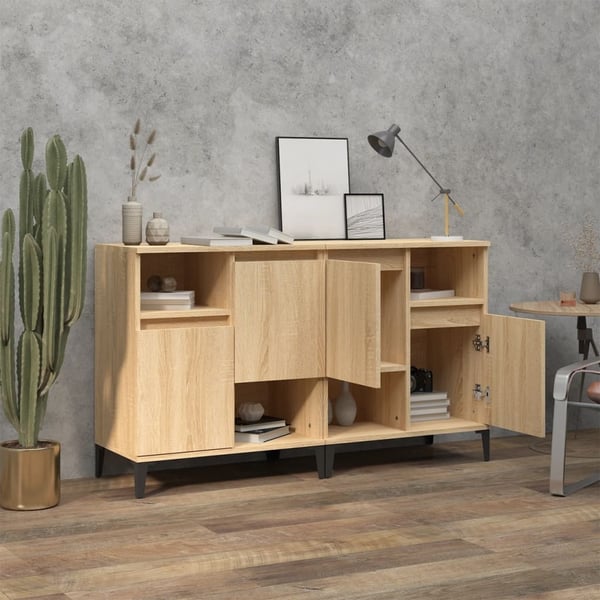 vidaXL Skjenker 2 stk sonoma eik 60x35x70 cm konstruert tre