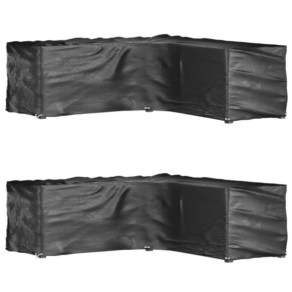 vidaXL L-formet hagemøbeltrekk 2 stk 16 maljer 285x285x90 cm