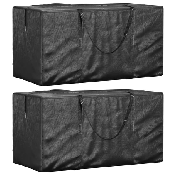 vidaXL Poser til hageputer 2 stk svart 150x75x75 cm polyetylen