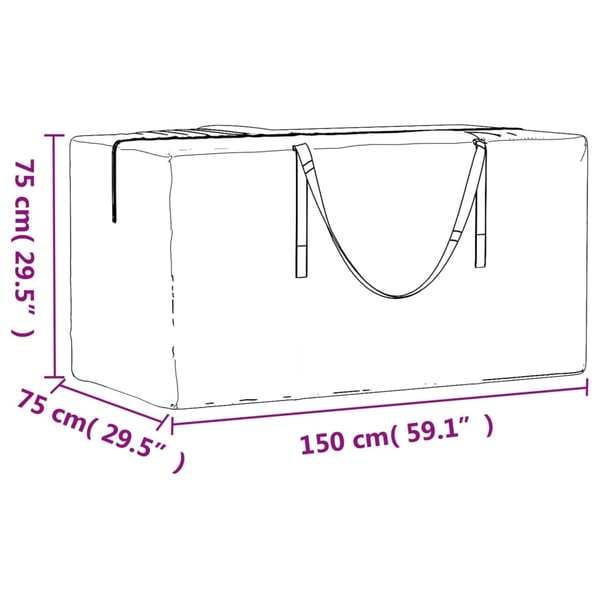 vidaXL Poser til hageputer 2 stk svart 150x75x75 cm polyetylen