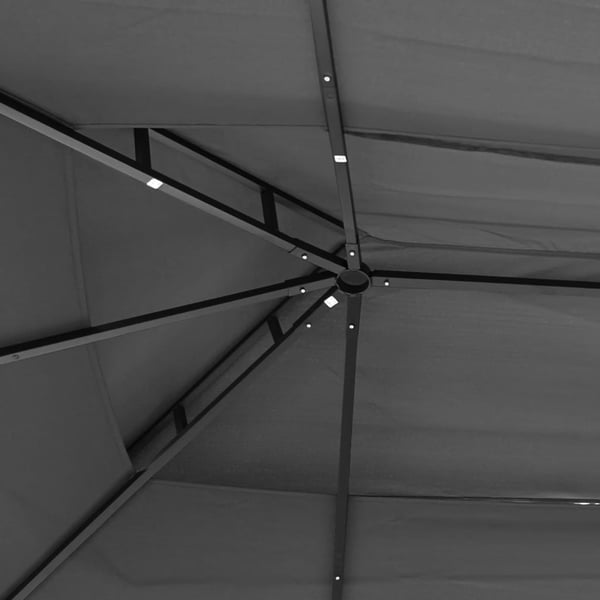 vidaXL Paviljong med sidevegger antrasitt 400x300x270 cm stål