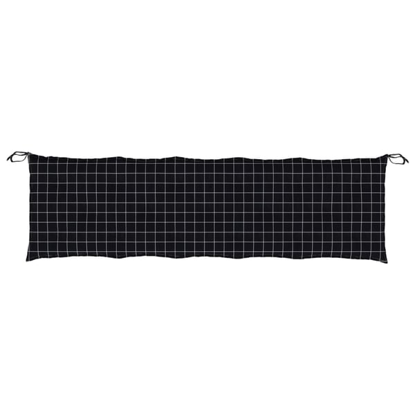 vidaXL hynde til havebænk 180x50x7 cm oxfordstof ternet sort
