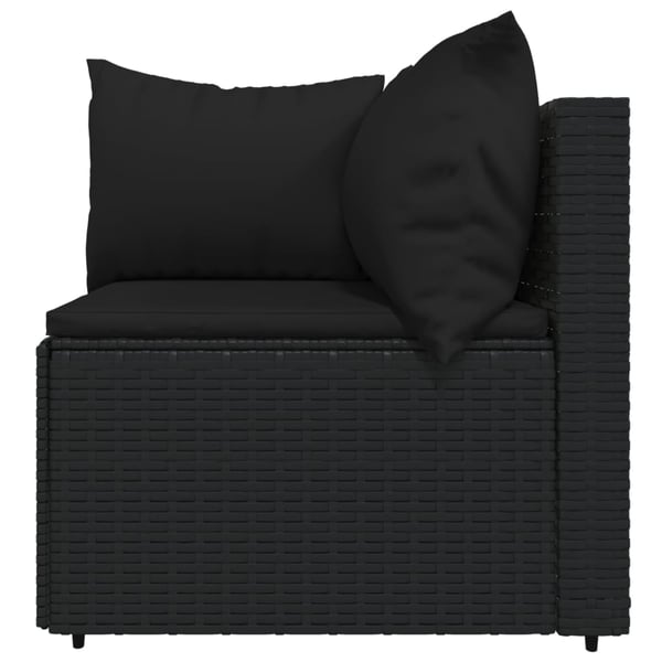 vidaXL loungesæt til haven 4 dele med hynder polyrattan sort