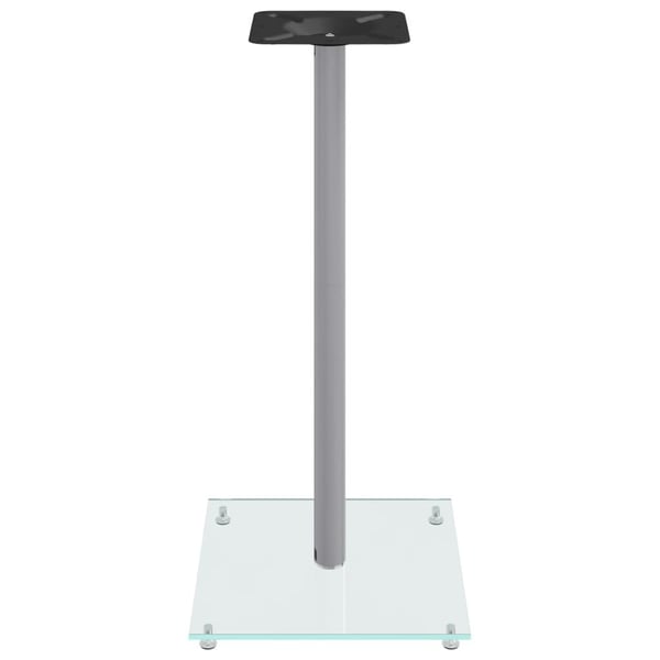vidaXL Høyttalerstativer 2 stk sølv herdet glass 1 søyledesign
