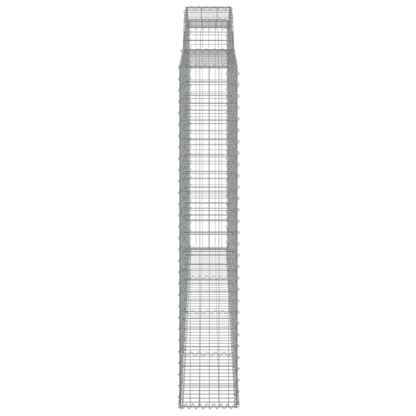 vidaXL Gabionkurv buet 300x30x180/200 cm galvanisert jern
