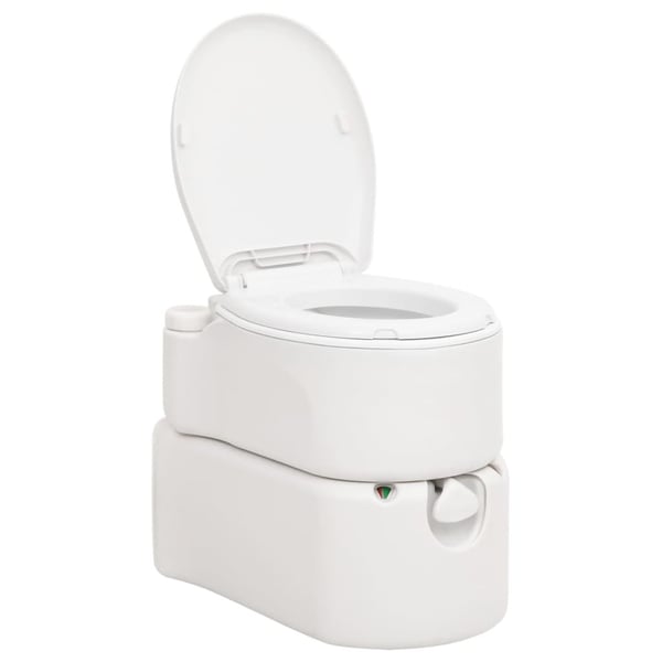 vidaXL Integrert campingtoalett hvit 24+17 L HDPE og emalje