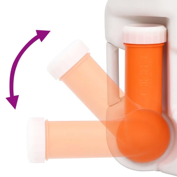 vidaXL Integrert campingtoalett hvit 24+17 L HDPE og emalje