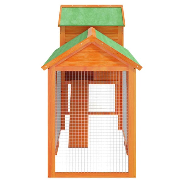 vidaXL Hønsegård brun 193x65x117 cm heltre furu