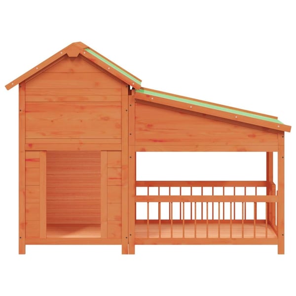 vidaXL Hundekennel brun 143x60,5x109 cm heltre furu