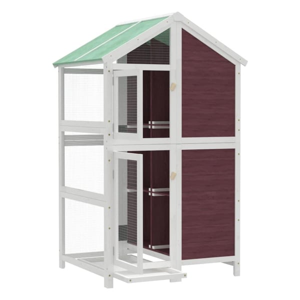 vidaXL Fuglehus mocca 97x81x152 cm heltre furu