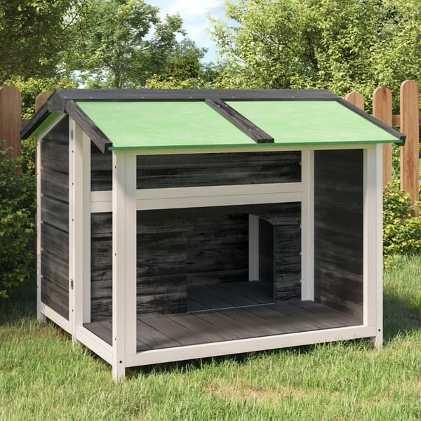 vidaXL Hundekennel grå 96x87x80,5 cm heltre furu