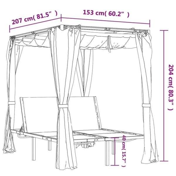 vidaXL Markise Hvit 3,5 x 2,5 m Metall