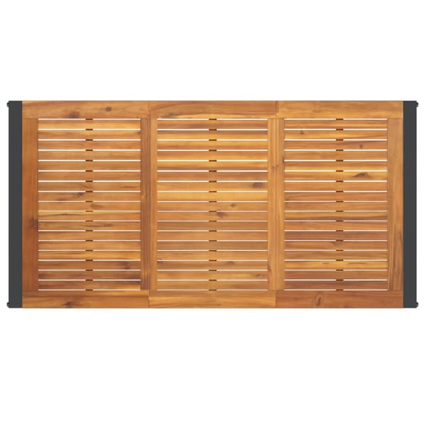 vidaXL Hagebord med U-ben 160x80x75 cm heltre akasie