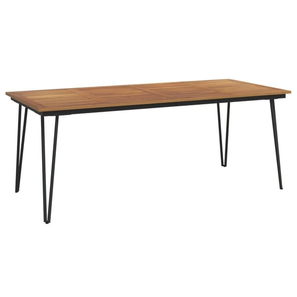 vidaXL Hagebord med hårnålsben 200x90x75 cm heltre akasie