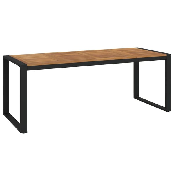vidaXL havebord med U-formede ben 200x90x75 cm massivt akacietræ