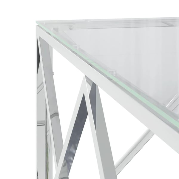 vidaXL sofabord 80x80x40 cm rustfrit stål og glas