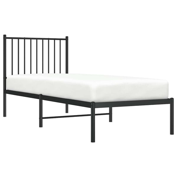 vidaXL Sengeramme i metall med hodegavl svart 80x200 cm