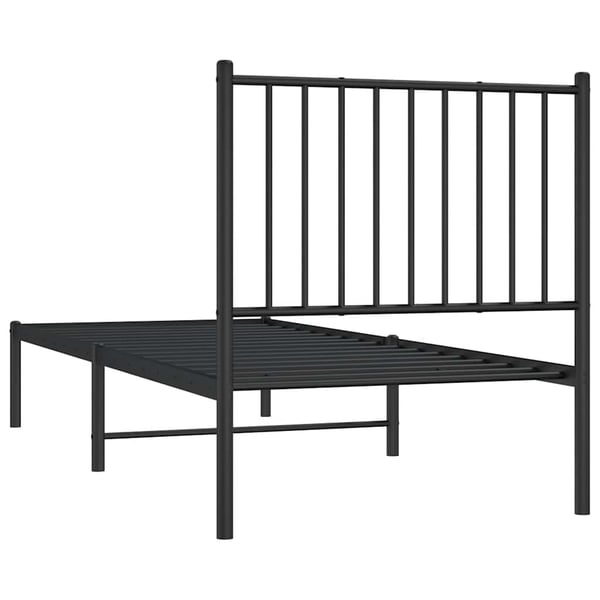 vidaXL Sengeramme i metall med hodegavl svart 80x200 cm