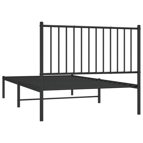 vidaXL Sengeramme i metall med hodegavl svart 100x190 cm