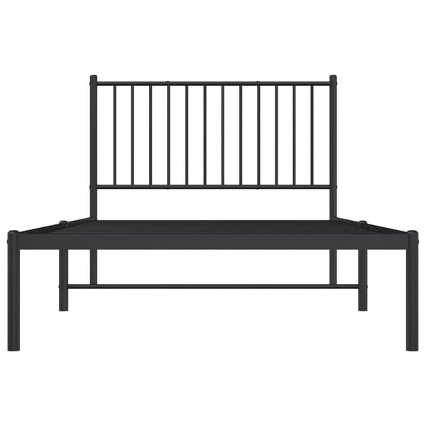 vidaXL Sengeramme i metall med hodegavl svart 100x190 cm