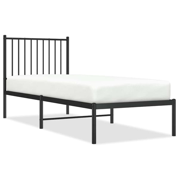 vidaXL Sengeramme i metall med hodegavl svart 75x190 cm