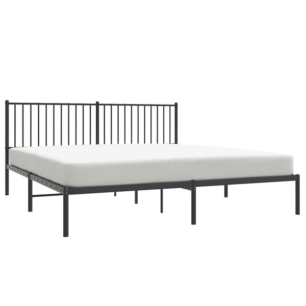 vidaXL sengeramme med sengegavl 180x200 cm metal sort