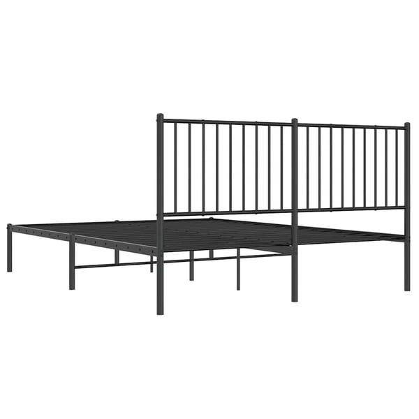 vidaXL Sengeramme i metall med hodegavl svart 160x200 cm