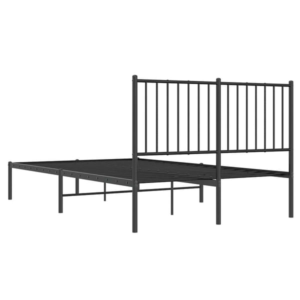 vidaXL Sengeramme i metall med sengegavl svart 120x200 cm
