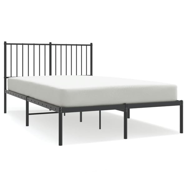 vidaXL Sengeramme i metall med hodegavl svart 120x190 cm