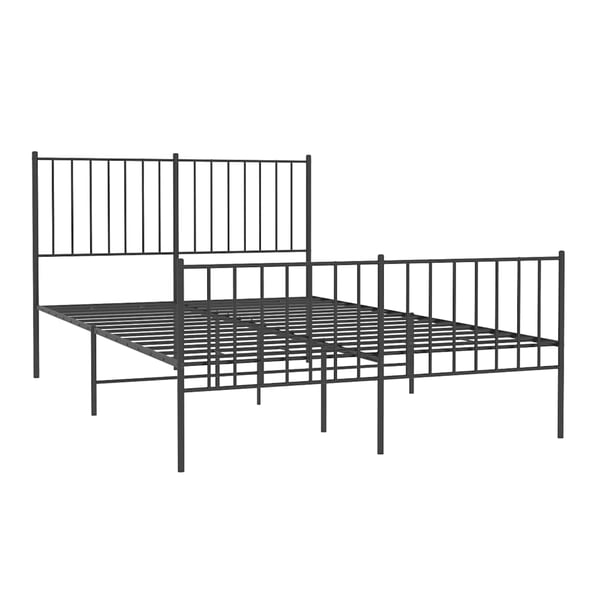 vidaXL Sengeramme i metall med hode- og fotgavl svart 120x200 cm