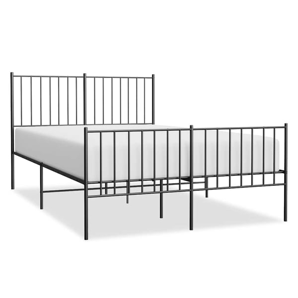 vidaXL Sengeramme i metall med hode- og fotgavl svart 120x200 cm