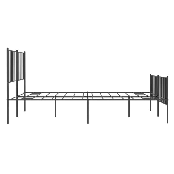 vidaXL Sengeramme i metall med hode- og fotgavl svart 120x190 cm