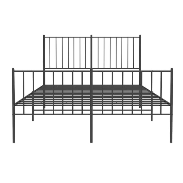 vidaXL Sengeramme i metall med hode- og fotgavl svart 120x190 cm