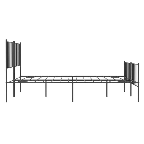 vidaXL Sengeramme i metall med hode- og fotgavl svart 140x190 cm