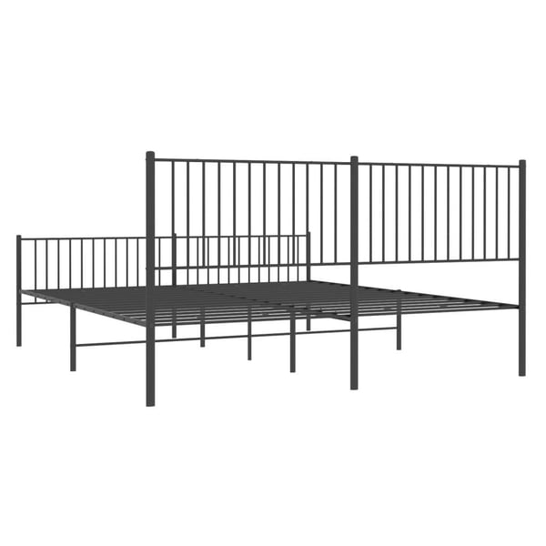 vidaXL Sengeramme i metall med hode- og fotgavl svart 193x203 cm