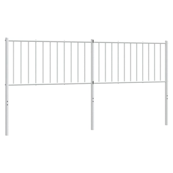 vidaXL Utskiftbar sengegavl i metall hvit 180 cm