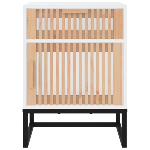 vidaXL sengebord 40x30x55,5 cm konstrueret træ og jern hvid