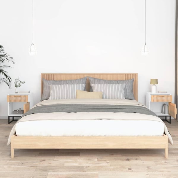 vidaXL Nattbord 2 stk hvit 40x30x55,5 cm konstruert tre og jern