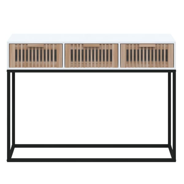 vidaXL konsolbord 105x30x75 cm konstrueret træ og jern hvid