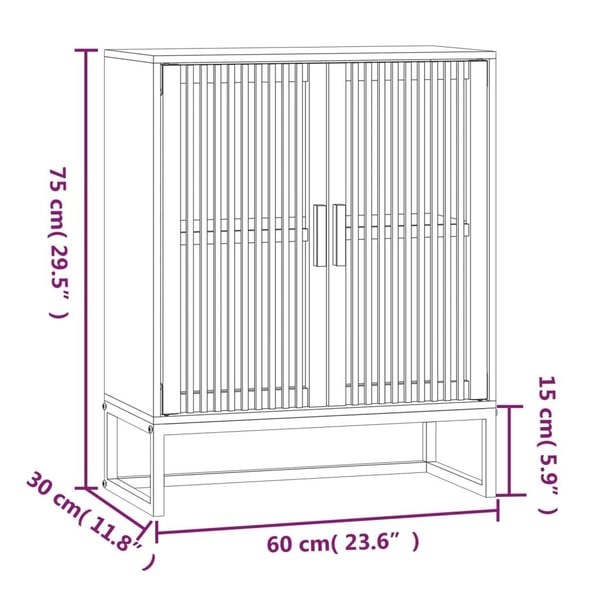 vidaXL skænk 60x30x75 cm konstrueret træ sort