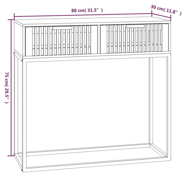 vidaXL konsolbord 80x30x75 cm konstrueret træ og jern sort