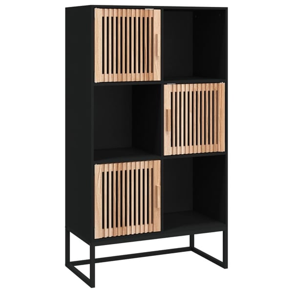 vidaXL højskab 70x35x125 cm konstrueret træ sort
