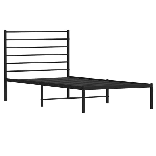 vidaXL Sengeramme i metall med hodegavl svart 90x200 cm