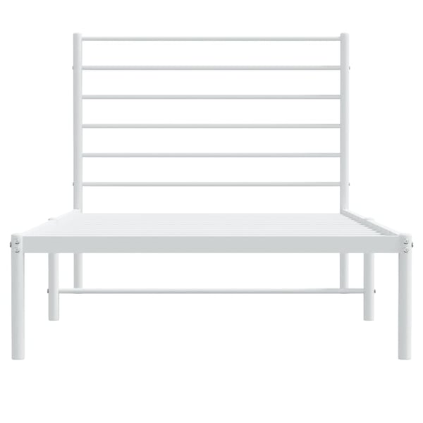 vidaXL Sengeramme i metall med hodegavl hvit 75x190 cm