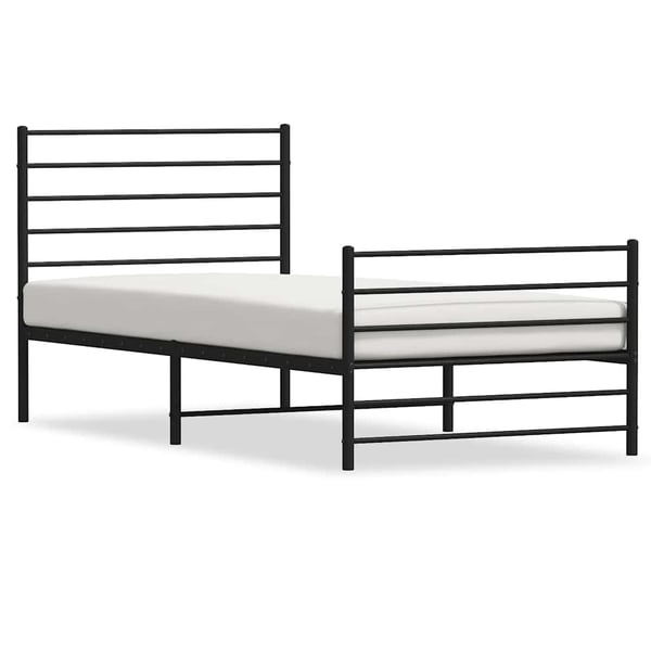 vidaXL Sengeramme i metall med hode- og fotgavl svart 80x200 cm