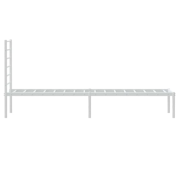 vidaXL Sengeramme i metall med hodegavl hvit 90x190 cm
