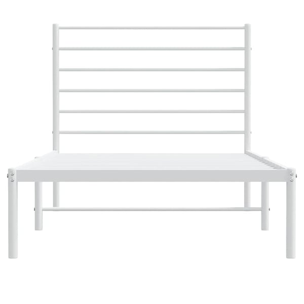vidaXL Sengeramme i metall med hodegavl hvit 90x190 cm